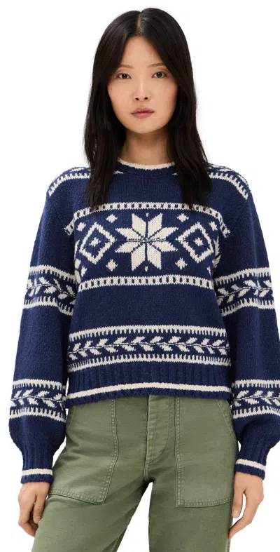 Polo Ralph Lauren Snowflake Crewneck Sweater In Navy Multi