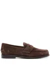 Polo Ralph Lauren Brown Alston Suede Penny Loafers In Brown