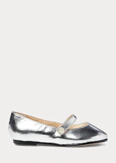Polo Ralph Lauren Kids' Alyssa Metallic Leather Mary Jane In Gold Leather