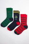 Polo Ralph Lauren American Heritage Bear Crew Sock 3-pack In Assorted, Men's At Urban Outfitters In Assorted