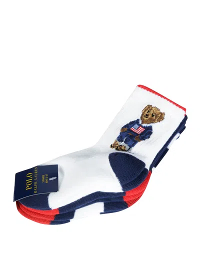 Polo Ralph Lauren Americana Crew Socks 3-pack In Multicolor