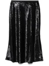 Polo Ralph Lauren Lamé Midi Skirt In Black