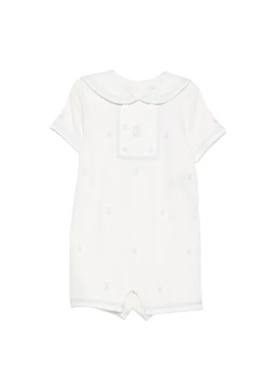 Polo Ralph Lauren Babies' Anchor-embroidered Sailor-collar Romper In White