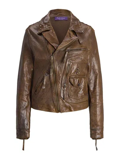 POLO RALPH LAUREN `ANDREA` LEATHER JACKET
