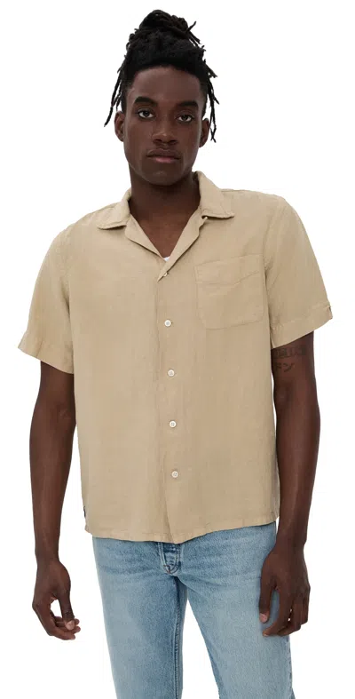 Polo Ralph Lauren Andy Slubbed Linen Camp Shirt Coastal Beige