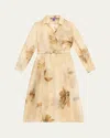 Polo Ralph Lauren Aniyah Floral Gauze Belted Wrap Midi Dress In Cla Tan