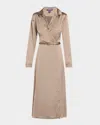 Polo Ralph Lauren Aniyah Washed Charmeuse Day Dress In Grey