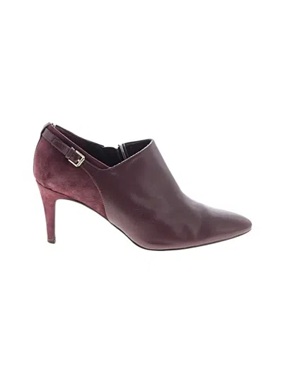 Pre-owned Polo Ralph Lauren Ankle Boots In Burgundy