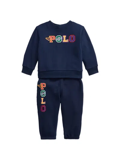 Polo Ralph Lauren Appliqué Babywear (set Of Two) In Blue