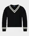 Polo Ralph Lauren Aran-knit Cotton Cricket Sweater
