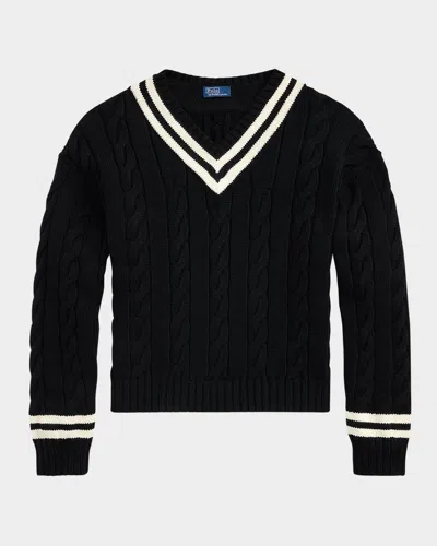 Polo Ralph Lauren Aran-knit Cotton Cricket Sweater