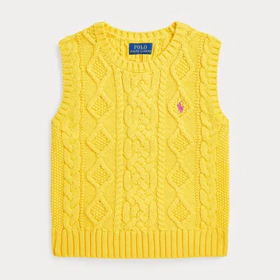 POLO RALPH LAUREN ARAN-KNIT COTTON SWEATER VEST