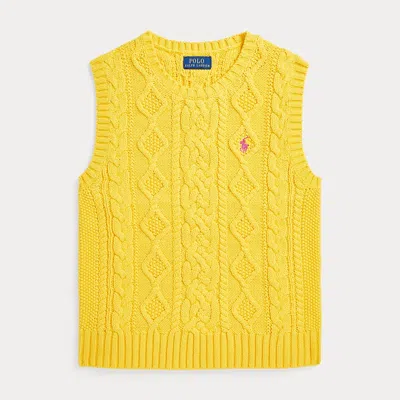 POLO RALPH LAUREN ARAN-KNIT COTTON SWEATER VEST