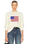 Polo Ralph Lauren Cream Sweater With Flag Detail In Cream