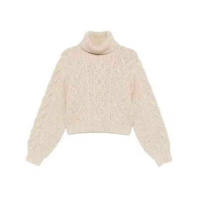 Polo Ralph Lauren Aran Knit Merino Wool Turtleneck In Brown