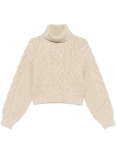 Polo Ralph Lauren Aran-knit Wool Sweater In Neutrals