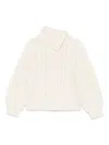 Polo Ralph Lauren Aran-knit Wool-cashmere Sweater In Neutrals