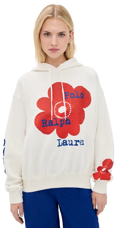 Polo Ralph Lauren Arctic Fleece Knit Long Sleeve Hoodie Warm White