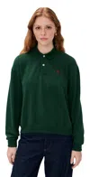 Polo Ralph Lauren Arctic Fleece Polo Long Sleeve Pullover Northwest Pine In Green