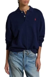 Polo Ralph Lauren Polo-pony-motif Polo Top In Cruise Navy