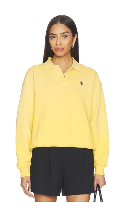 Polo Ralph Lauren Arctic Fleece Polo Sweatshirt In Yellow