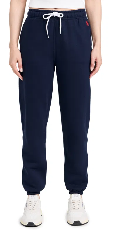 Polo Ralph Lauren Fleece Tracksuit Bottoms In Cruise Navy