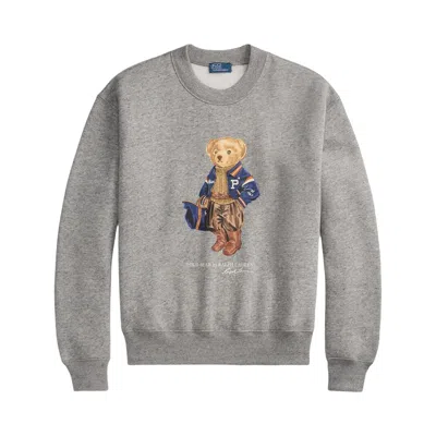 Pre-owned Polo Ralph Lauren Arctic Fleece-knt-long Sleeve-crew Neck-sweatshirt 'dark Vintage Heather' | Grey |