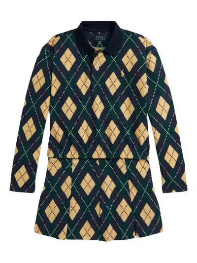 Polo Ralph Lauren Kids' Argyle-pattern Pleated Skirt Set In Black