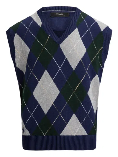 Polo Ralph Lauren Argyle Polo Vest In Blue