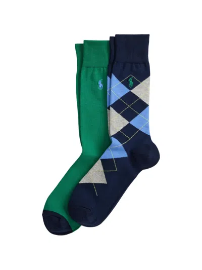Polo Ralph Lauren Argyle Socks (set Of Two) In Multi