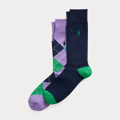 Polo Ralph Lauren Argyle Trouser Sock 2-pack In Purple
