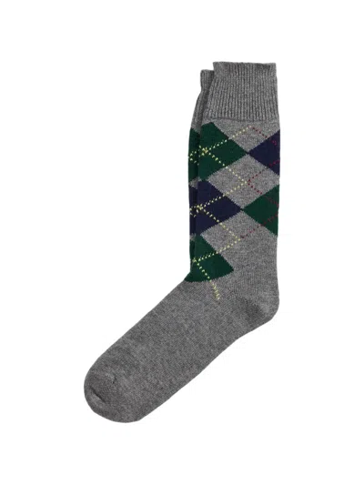 Polo Ralph Lauren Argyle-knit Crew Socks In Animal Print
