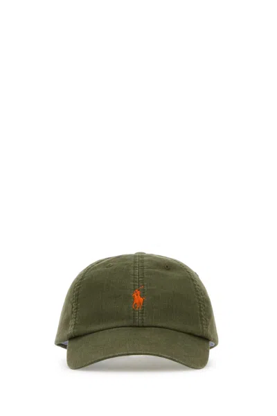 Polo Ralph Lauren Army Green Linen Baseball Cap