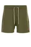Polo Ralph Lauren Army Green Stretch Polyester Swimming Shorts In Green