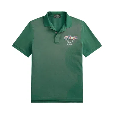 Pre-owned Polo Ralph Lauren Artisan Mesh Farm Patch Polo Shirt 'antique Green' | Men's Size L