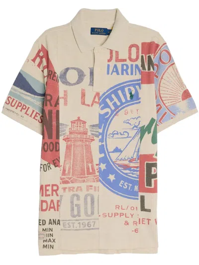 Polo Ralph Lauren Artisan Mesh Polo Shirt In Neutrals