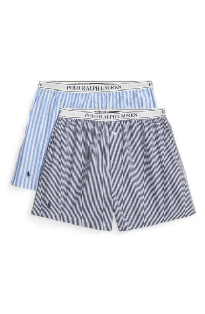 Polo Ralph Lauren Assorted 2-pack Cotton Boxer Pajama Shorts In Blue