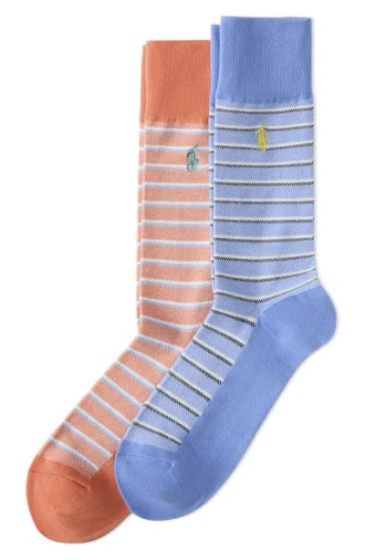 Polo Ralph Lauren Assorted 2-pack Oxford Stripe Dress Socks In Blue