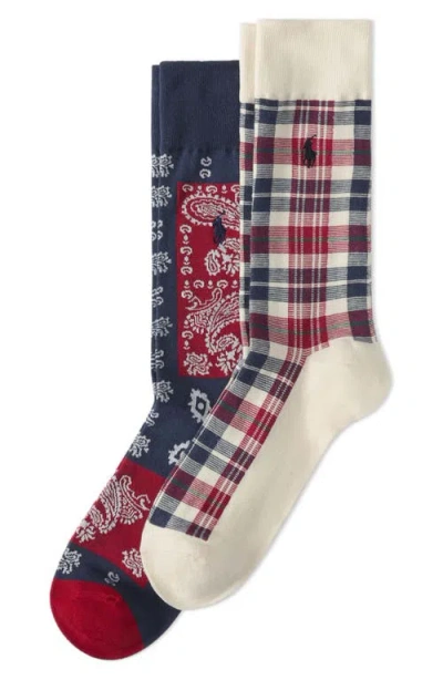 Polo Ralph Lauren Assorted 2-pack Plaid & Bandana Crew Socks
