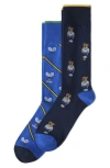 Polo Ralph Lauren Assorted 2-pack Polo Athletic Club Mini Bears Crew Socks In Blue