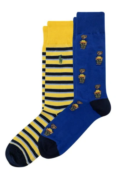 Polo Ralph Lauren Assorted 2-pack Surf Club Mini Bear Socks In Multi