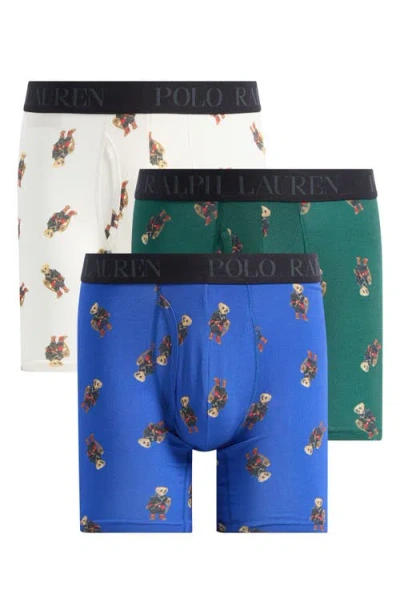 Polo Ralph Lauren Assorted 3-pack Cotton & Modal Boxer Briefs Gift Box In Multi
