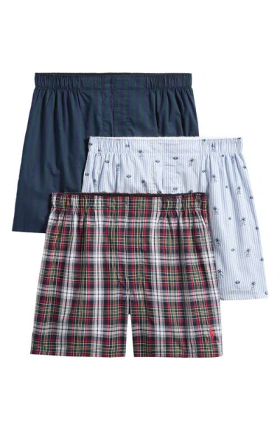Polo Ralph Lauren Assorted 3-pack Cotton Boxers In Multi