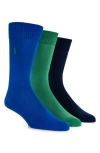 Polo Ralph Lauren Assorted 3-pack Supersoft Socks In Blue/green/dark Blue