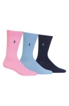 Polo Ralph Lauren Assorted 3-pack Supersoft Socks In Soft Pink