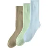 Polo Ralph Lauren Assorted 3-pack Washed Cotton Blend Crew Socks In Multi