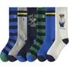 Polo Ralph Lauren Assorted 6-pack Athletic Club Polo Bear Crew Socks In Multi