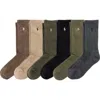 Polo Ralph Lauren Assorted 6-pack Crew Socks In Olast
