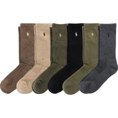 Polo Ralph Lauren Assorted 6-pack Crew Socks In Olast