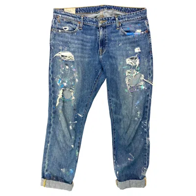 Pre-owned Polo Ralph Lauren Astor Slim Boyfriend Denim Jeans, Size 29 In Gray